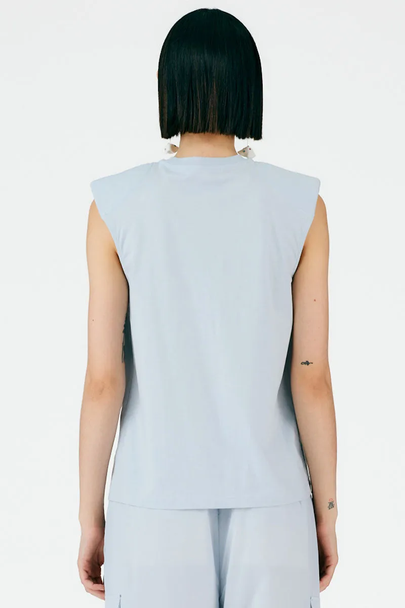 Padded Shoulder Sleeveless Top