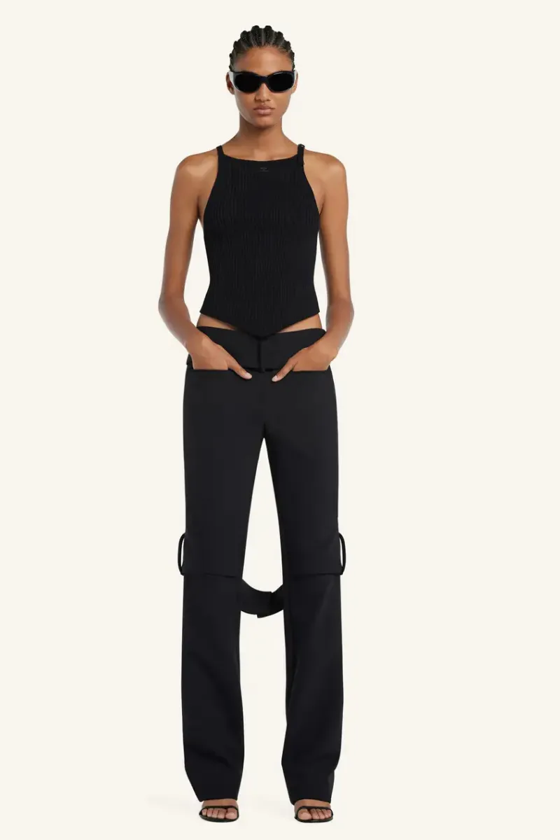 Pointy Buckle Rib Top