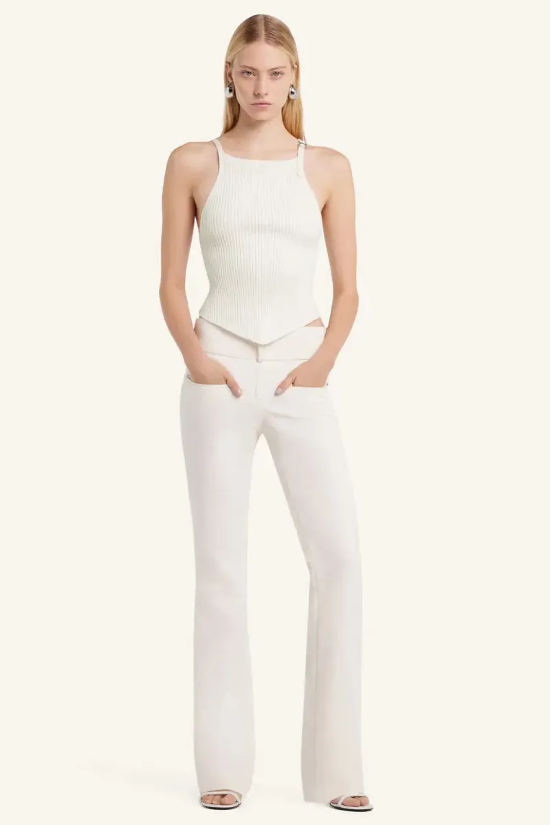 Pointy Buckle Rib Top