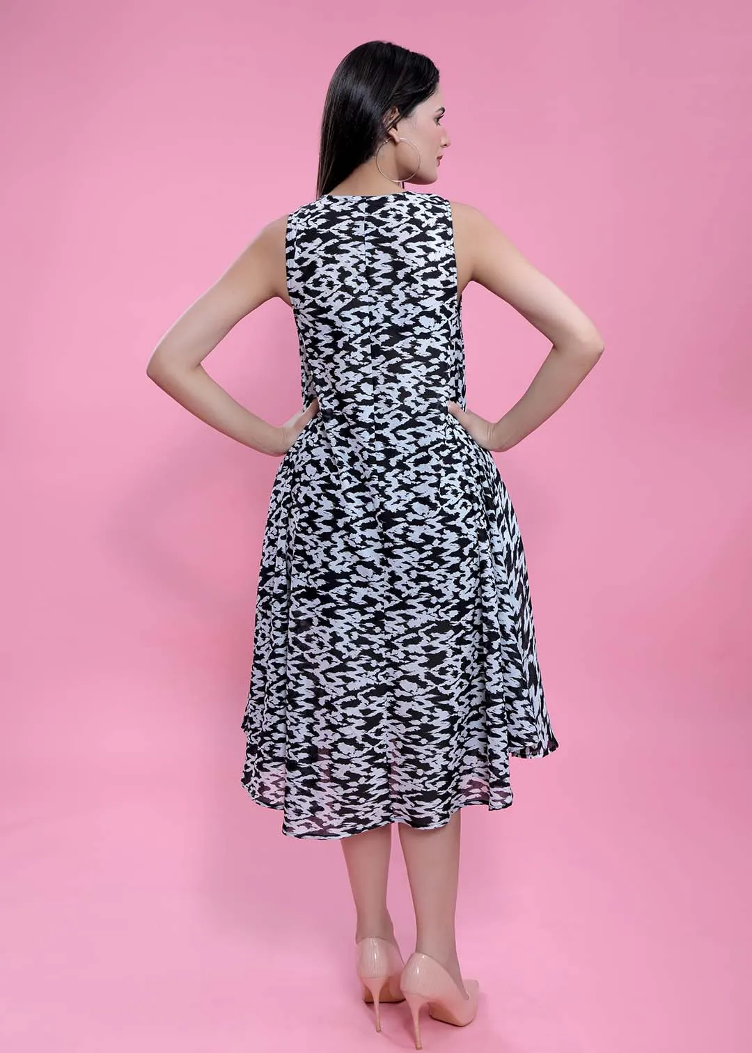 Printed A-Line Flowy Dress French Theory