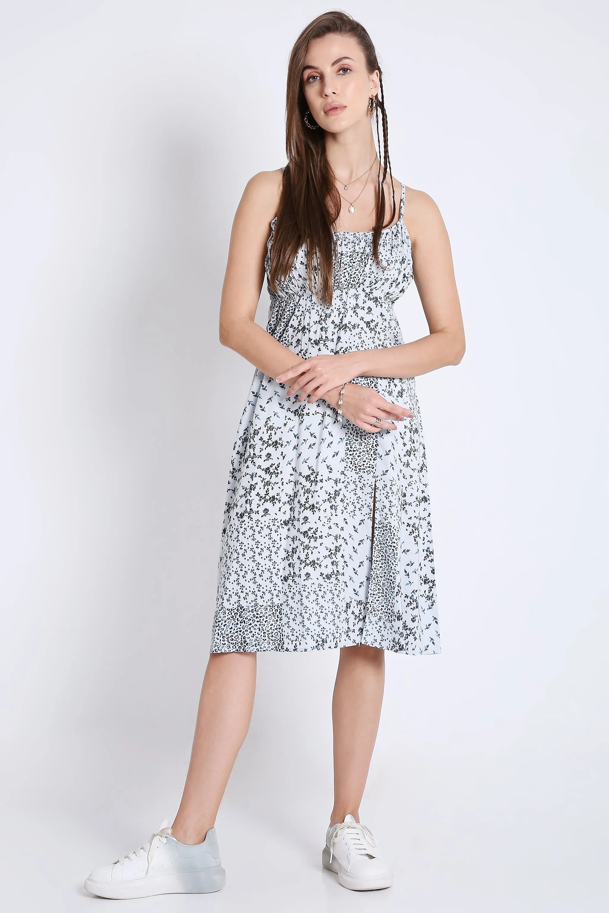 Printed Midi Dress For Summer French Theory