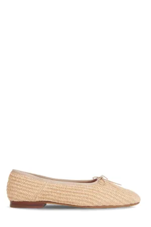 Raffia Square Toe Ballerina
