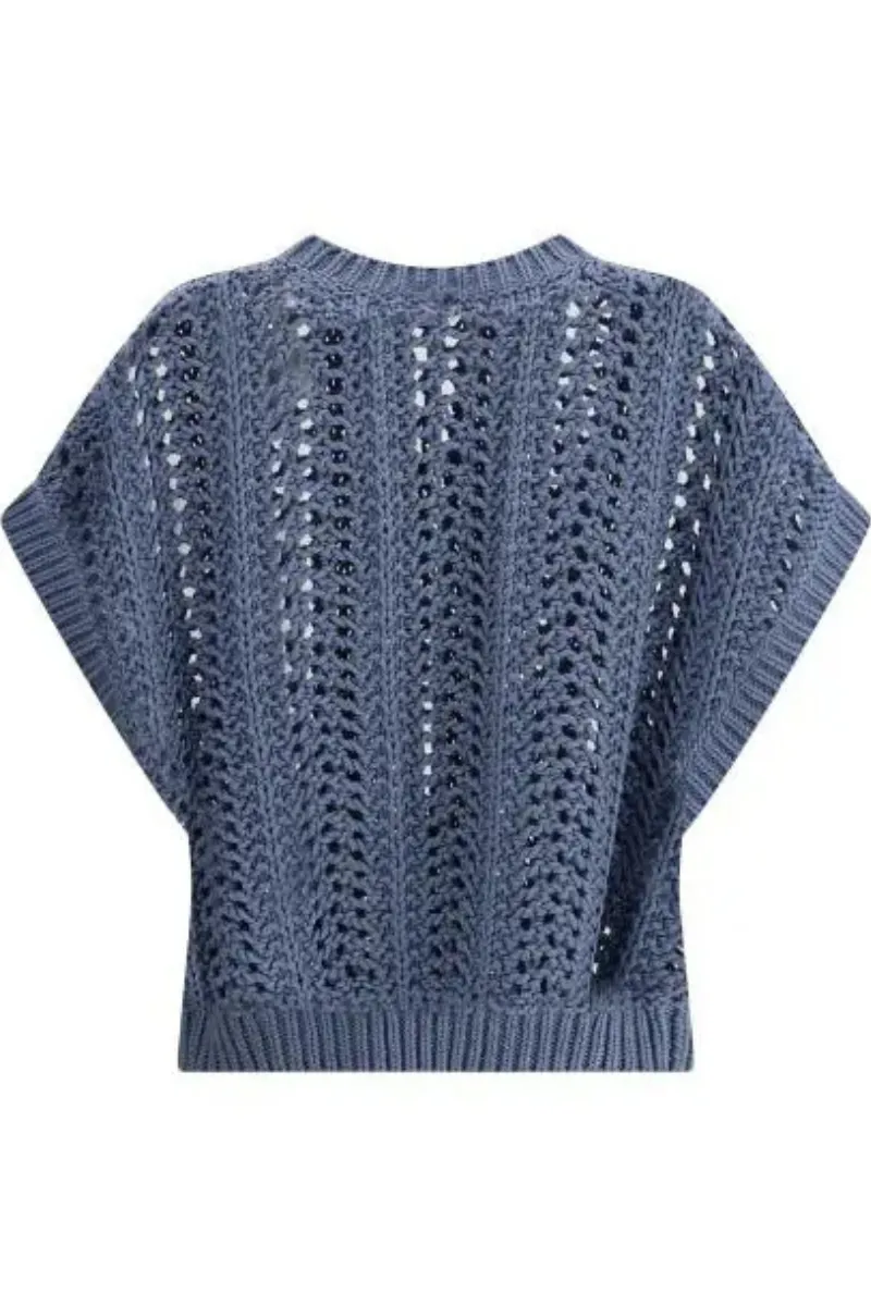Ribbed Net Sweater