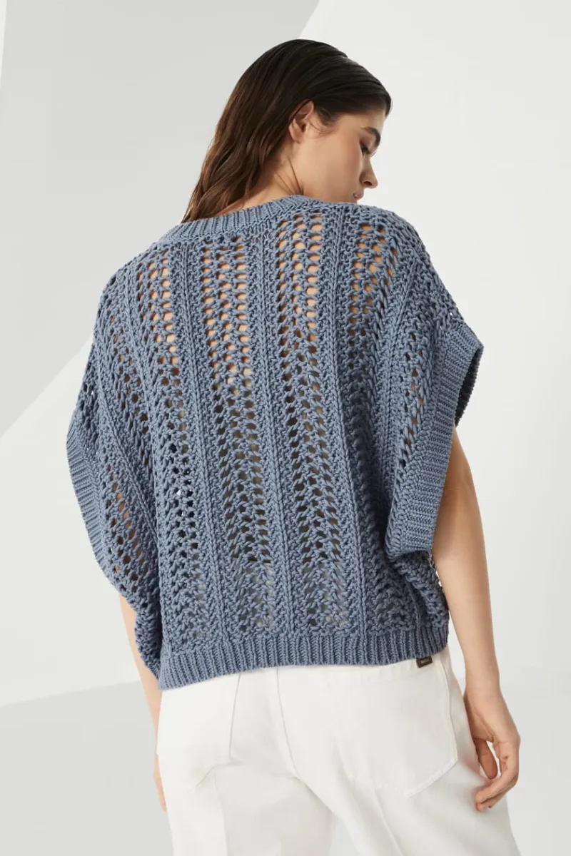 Ribbed Net Sweater