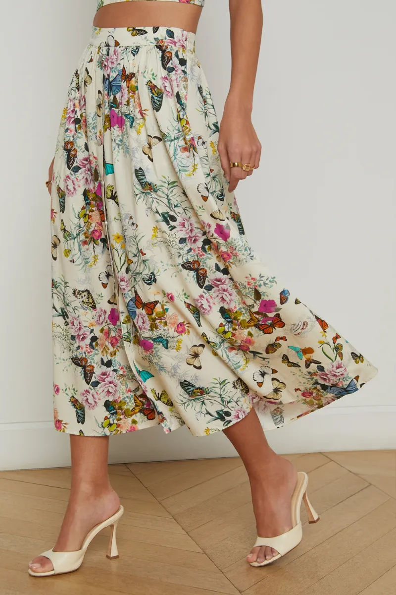 Seina Poplin Midi Skirt