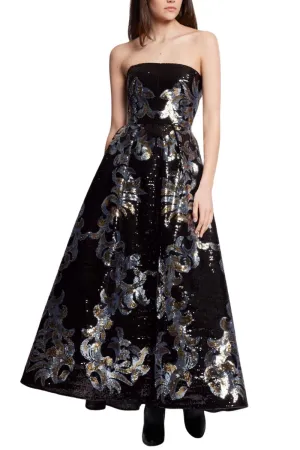 Sequin Embroidered Midi Dress