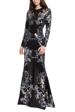 Sequined Embroidered Maxi Dress
