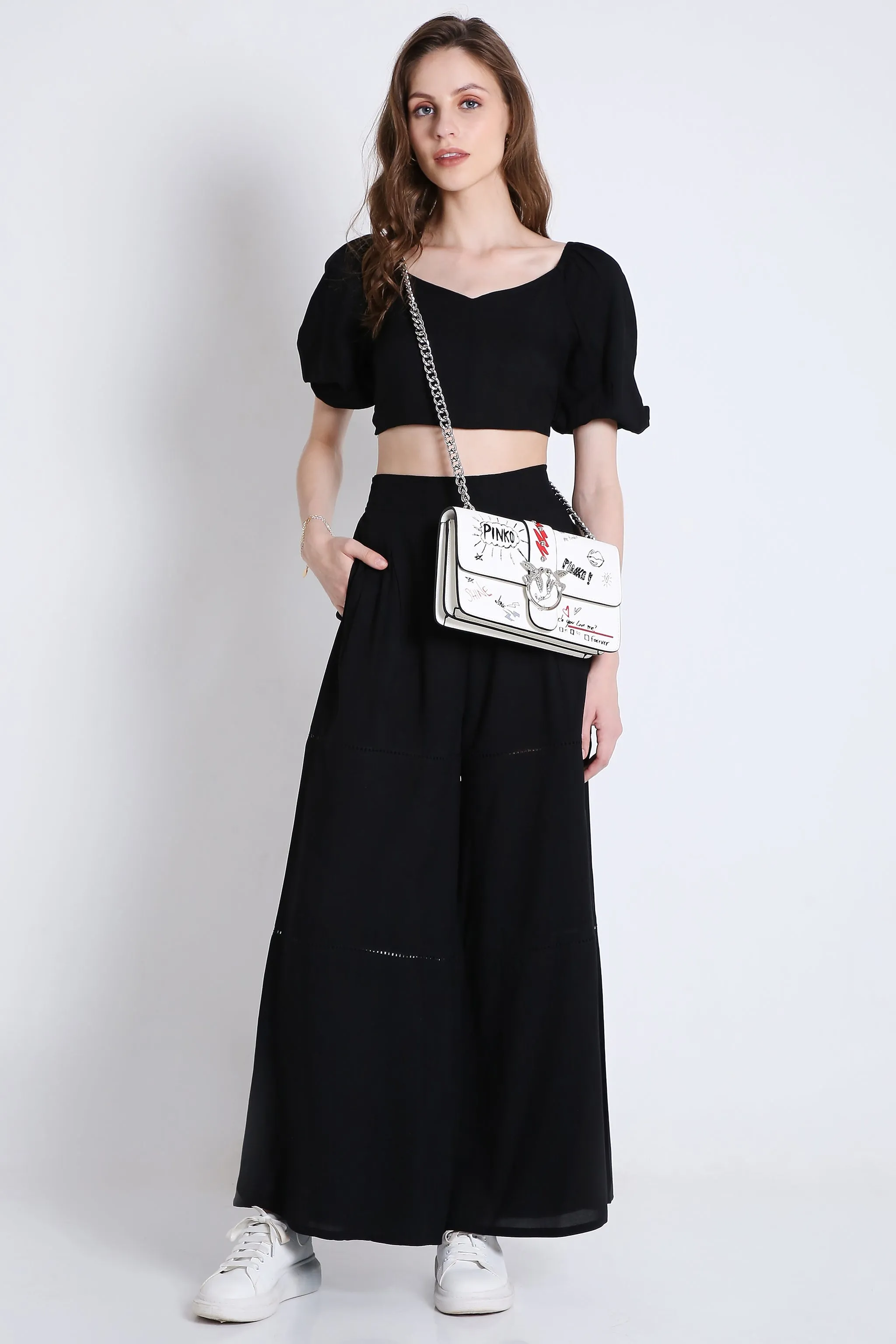 Short Sleeve Black Crop Top French Theory