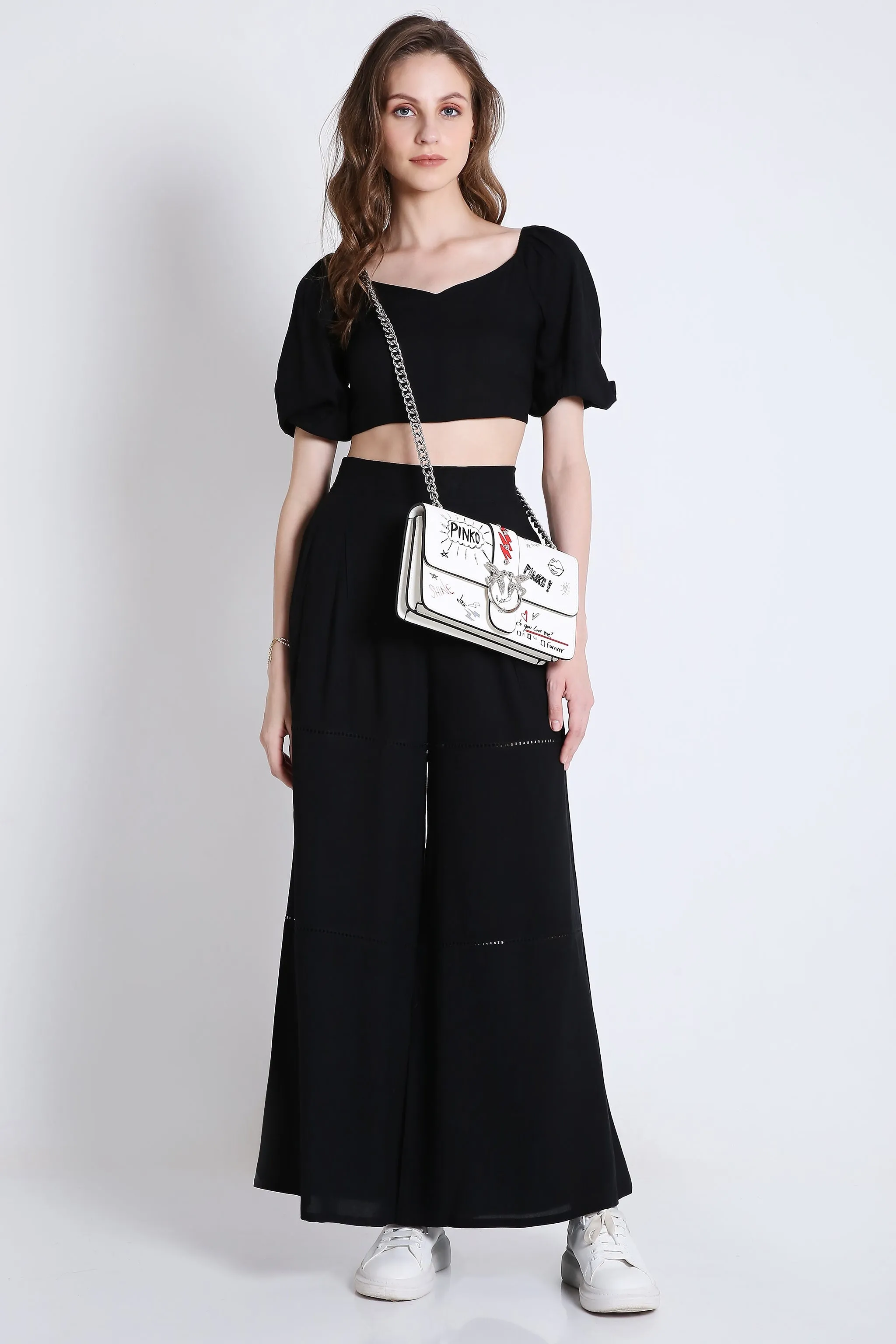 Short Sleeve Black Crop Top French Theory