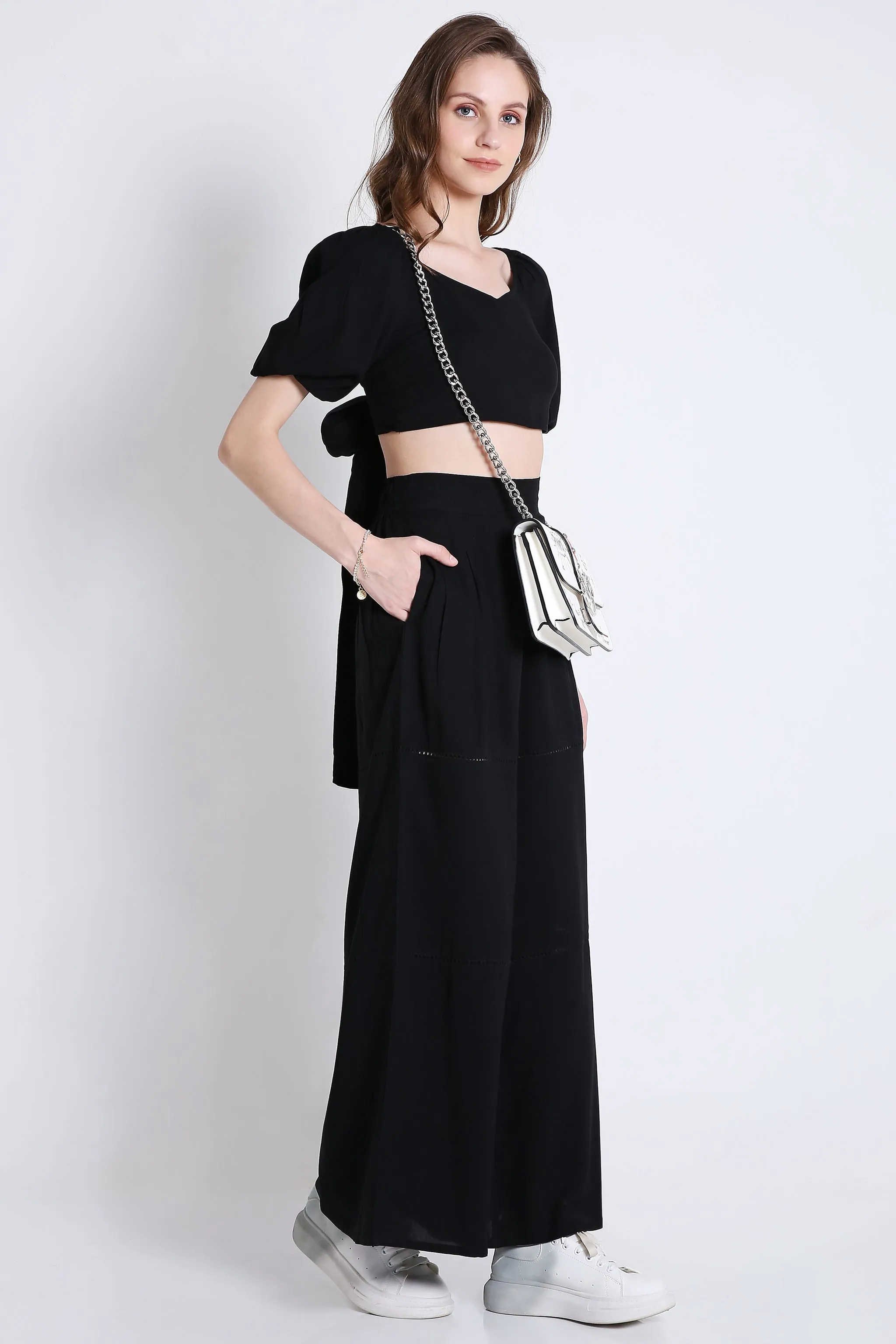 Short Sleeve Black Crop Top French Theory