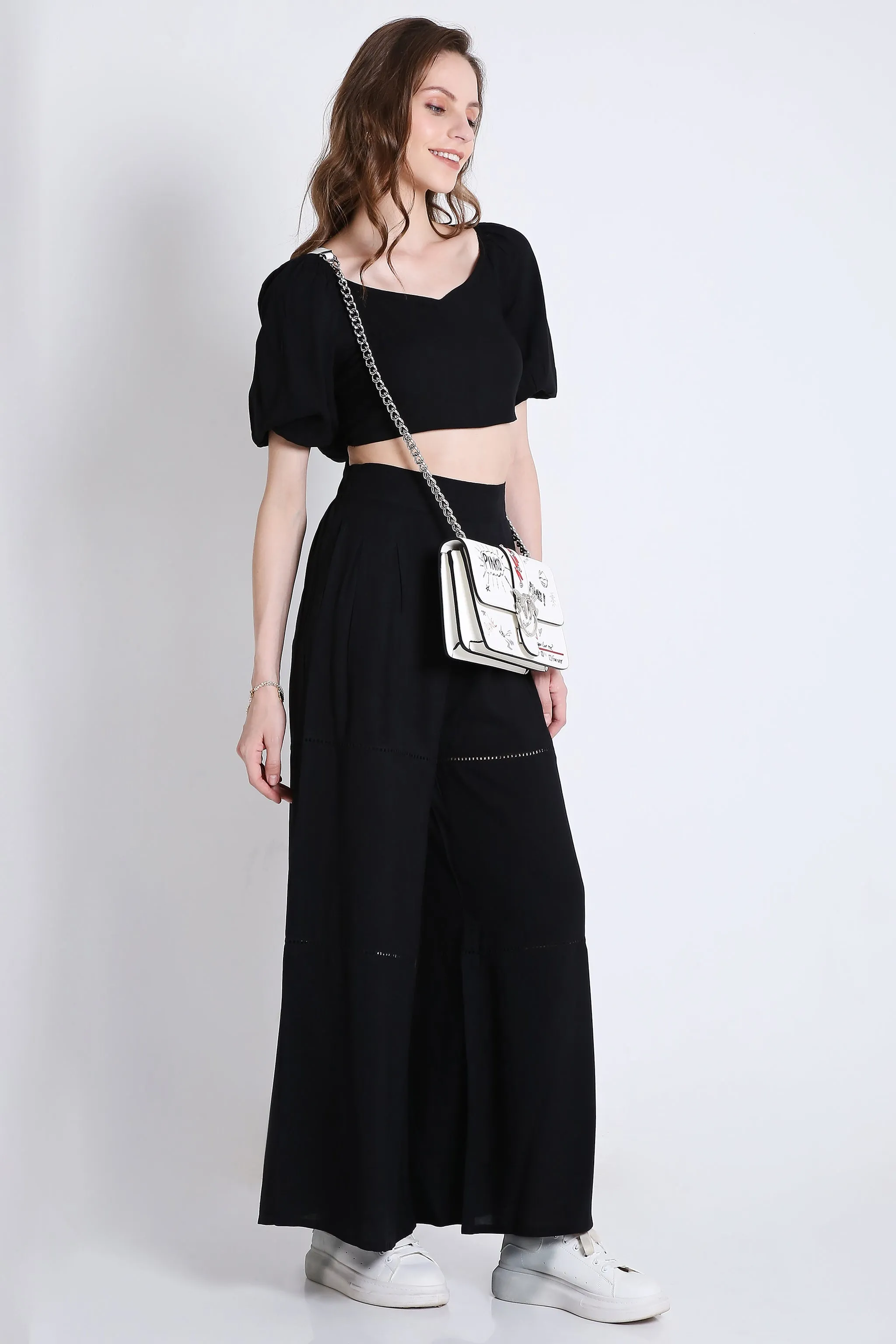 Short Sleeve Black Crop Top French Theory