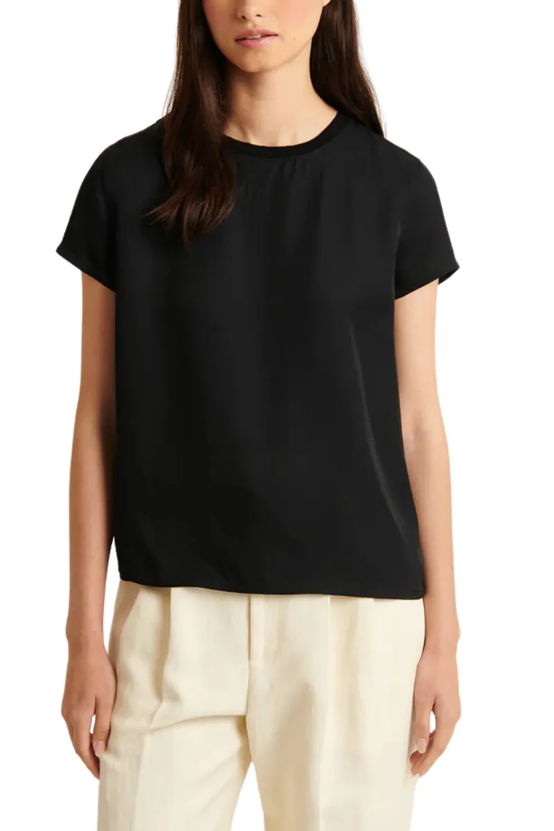 Silk Short Sleeve Crewneck