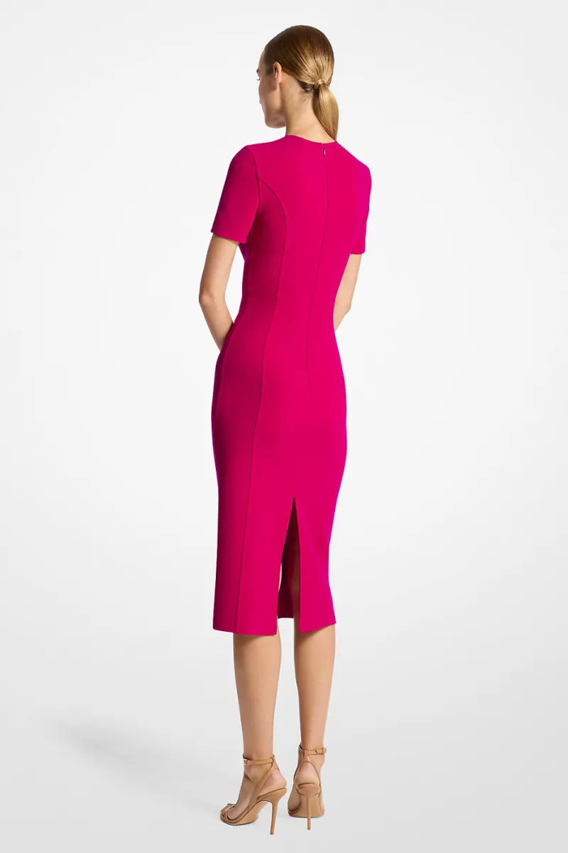 Stretch Wool Sheath Dress