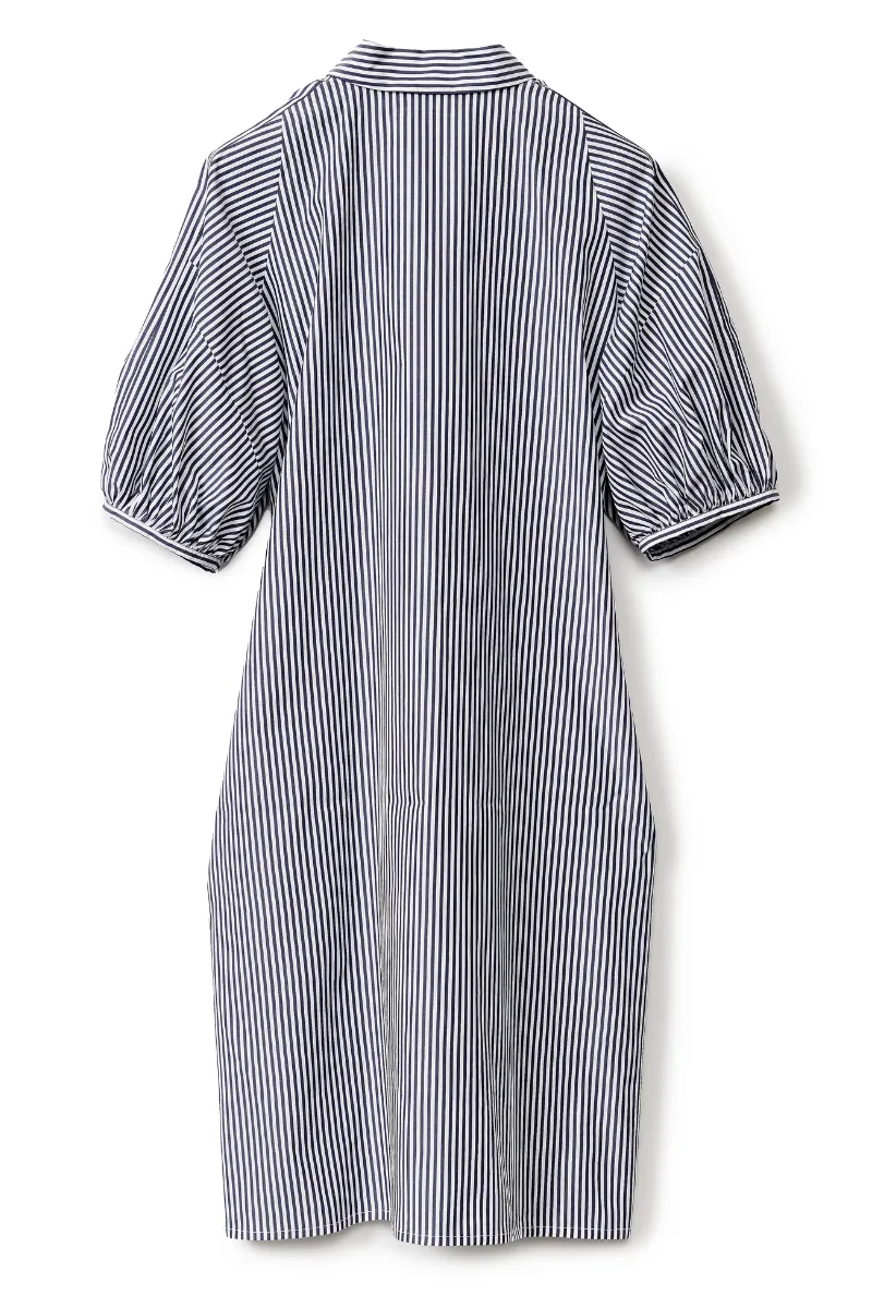 Striped Poplin Shirt Dress