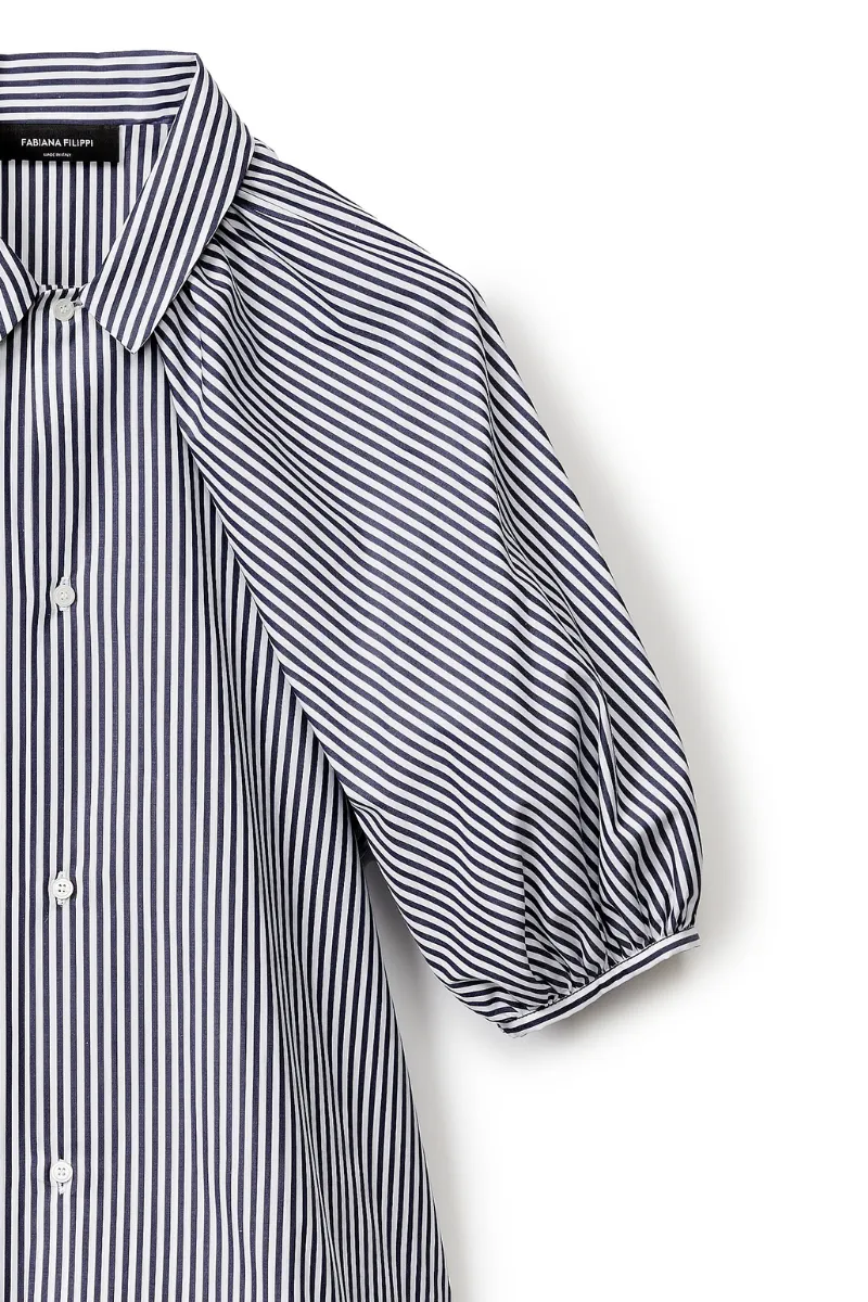 Striped Poplin Shirt Dress