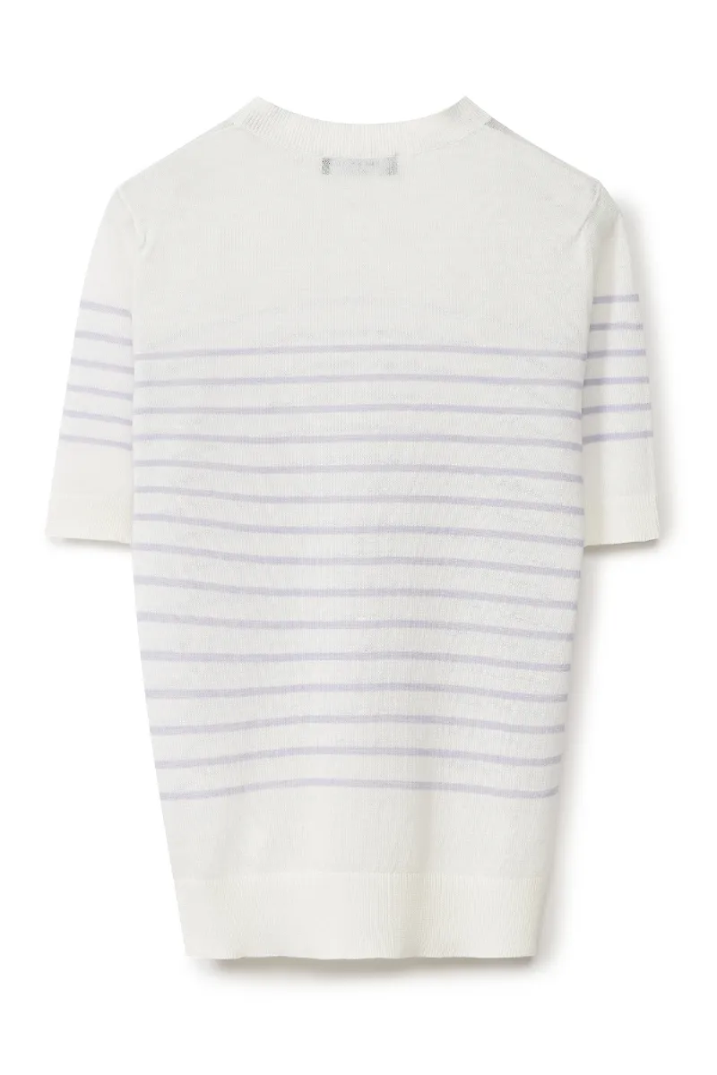 Striped Short Sleeve Sweater
