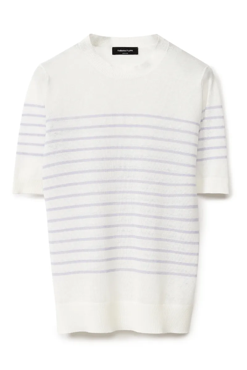 Striped Short Sleeve Sweater