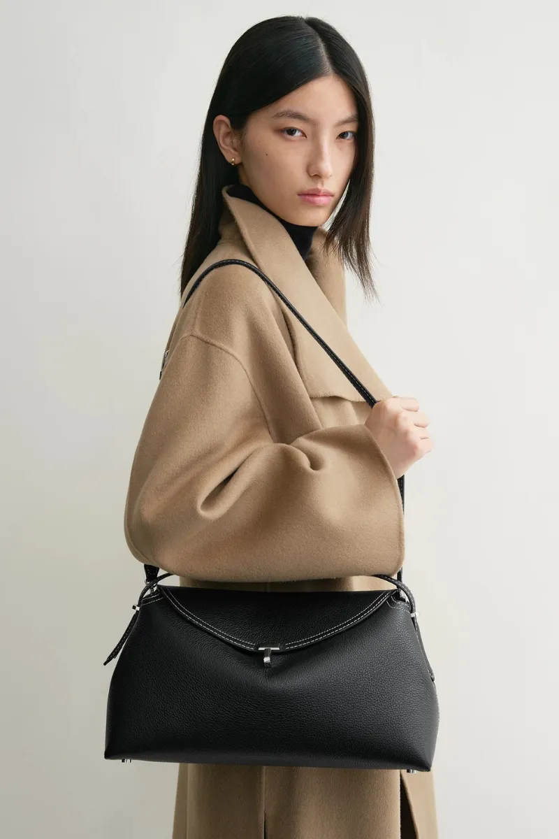 T-Lock Grained-Leather Bag