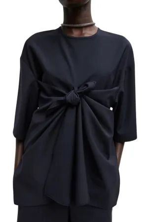 Tropical Wool Tie Front T-Shirt