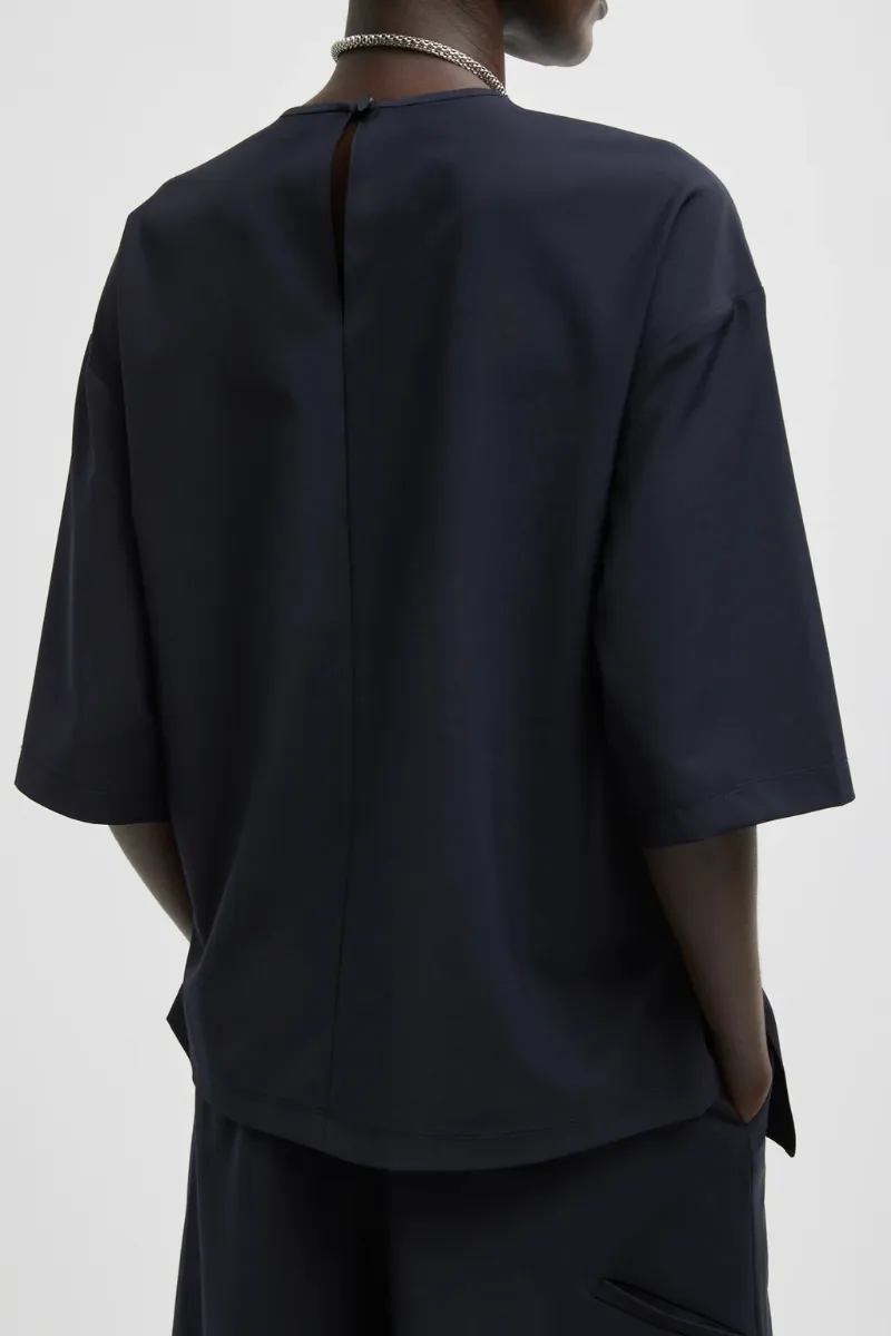 Tropical Wool Tie Front T-Shirt