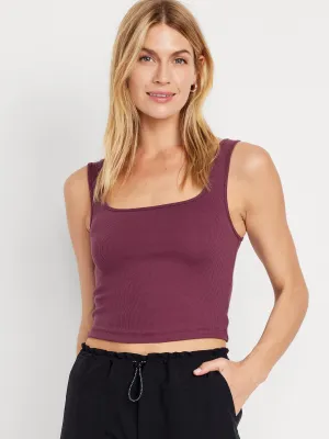 Ultra-Crop Rib-Knit Tank Top