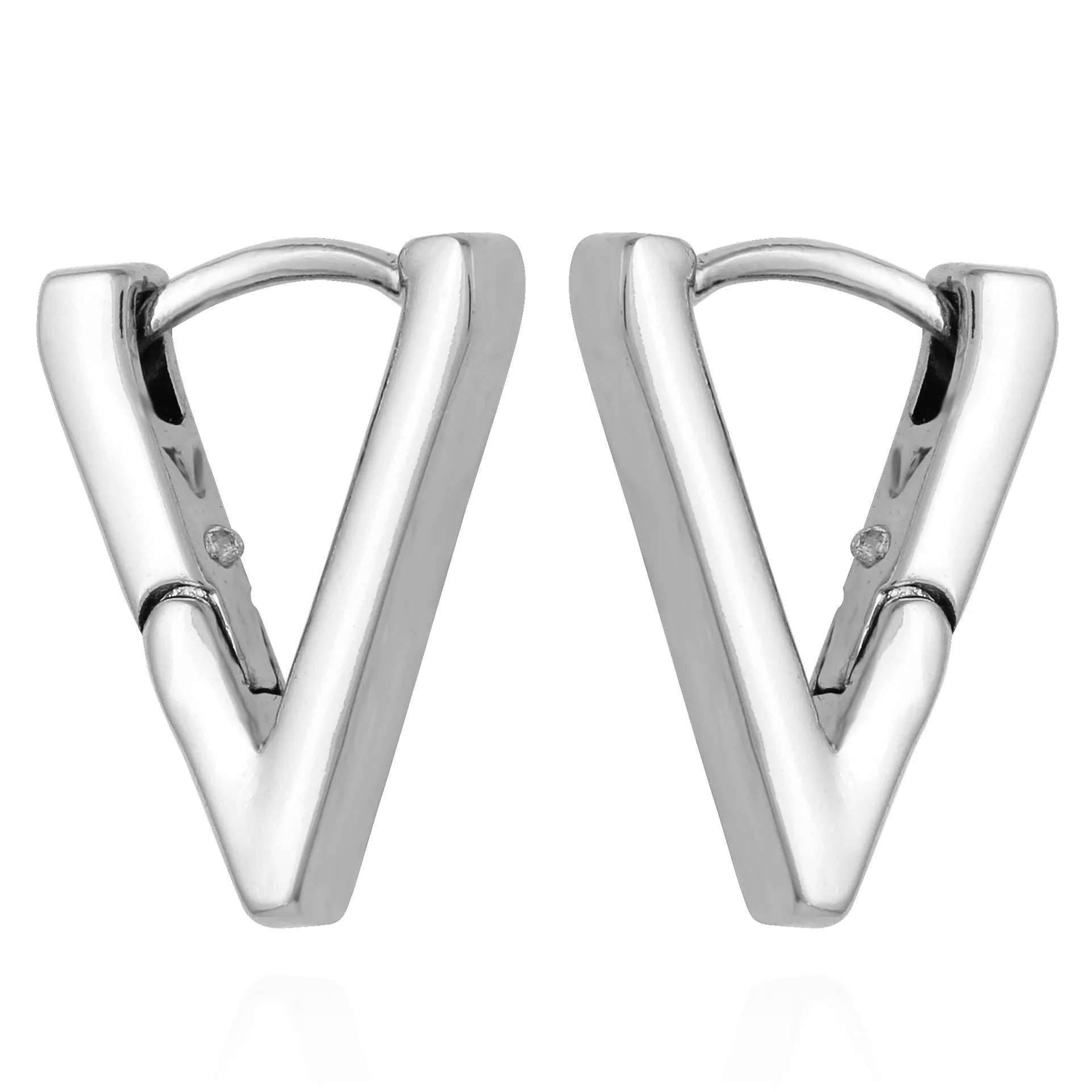 V-Hinge Huggie Earrings