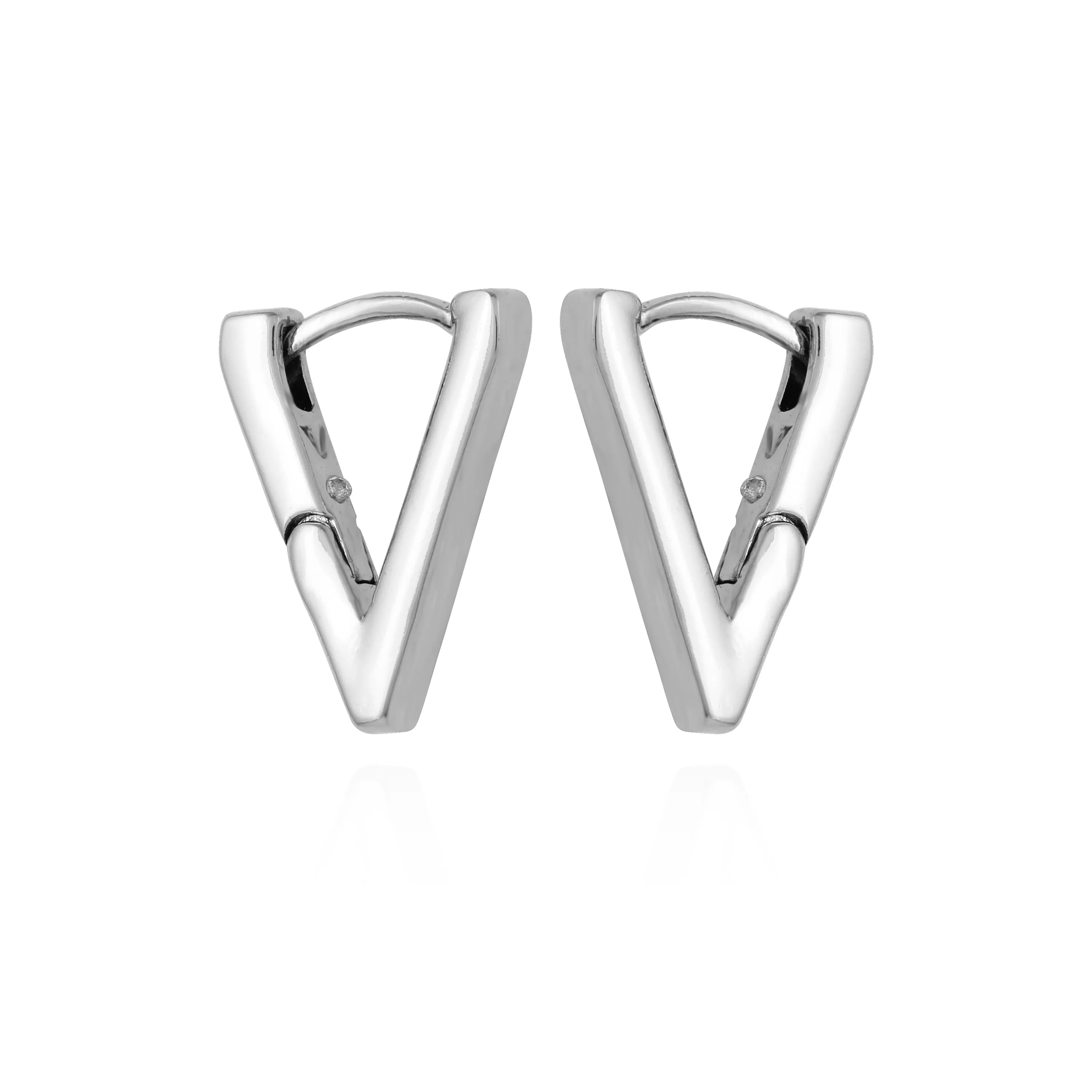 V-Hinge Huggie Earrings