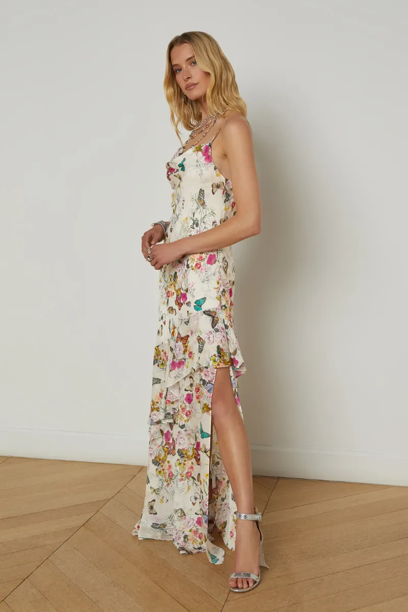 Viola Silk Cowl-Neck Gown