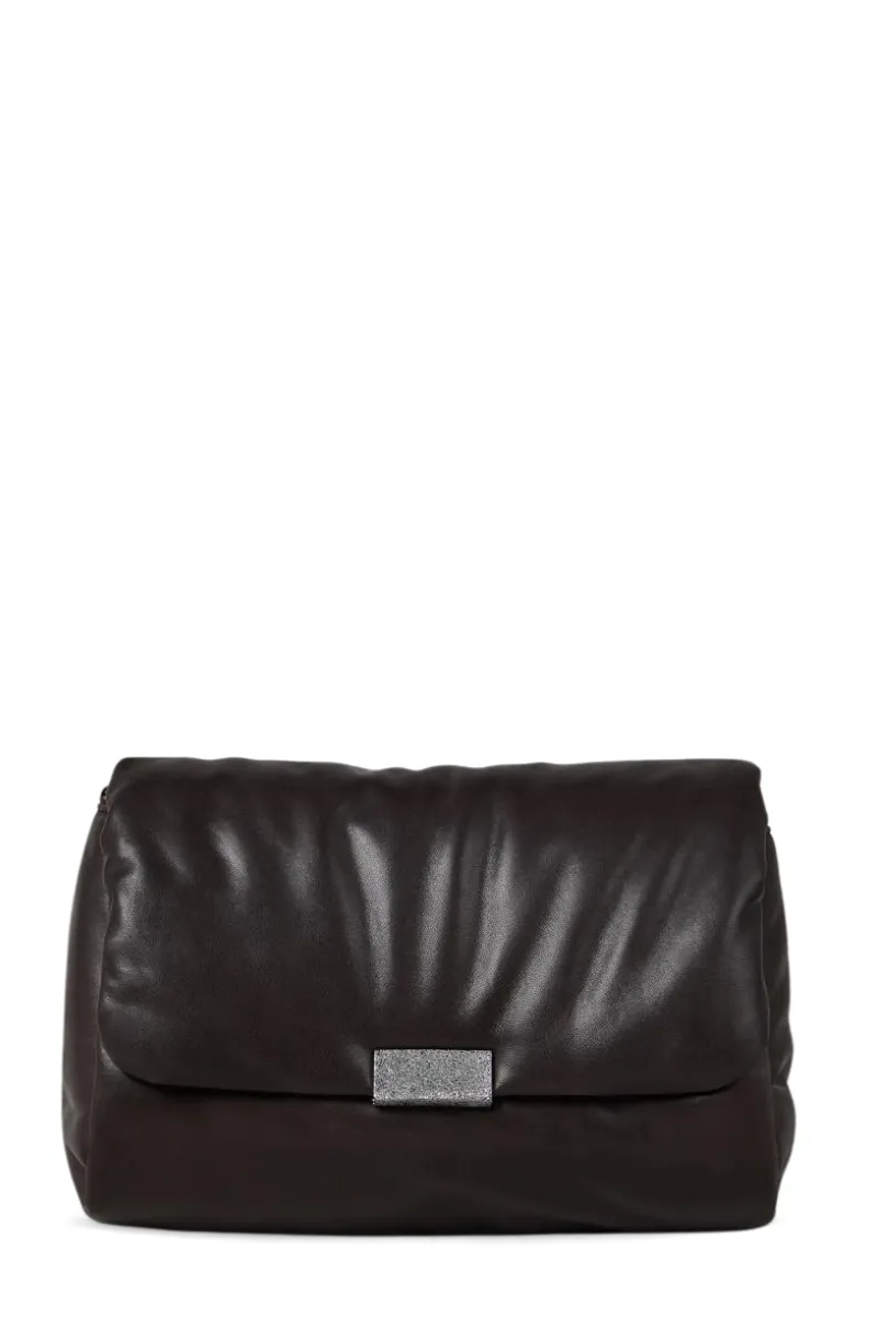 Wet Effect Nappa Handbag