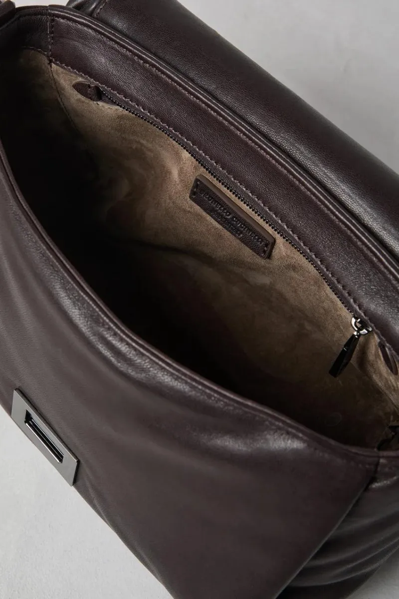 Wet Effect Nappa Handbag