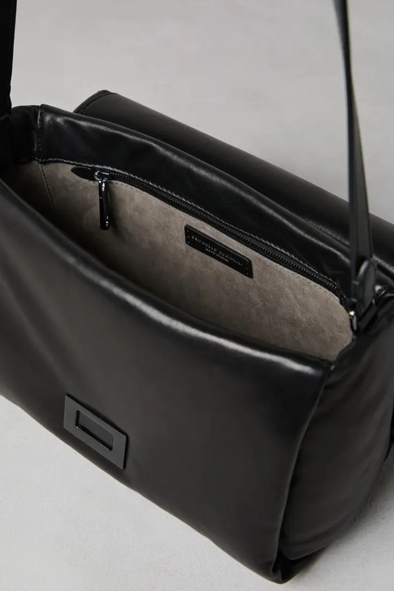 Wet Effect Nappa Handbag