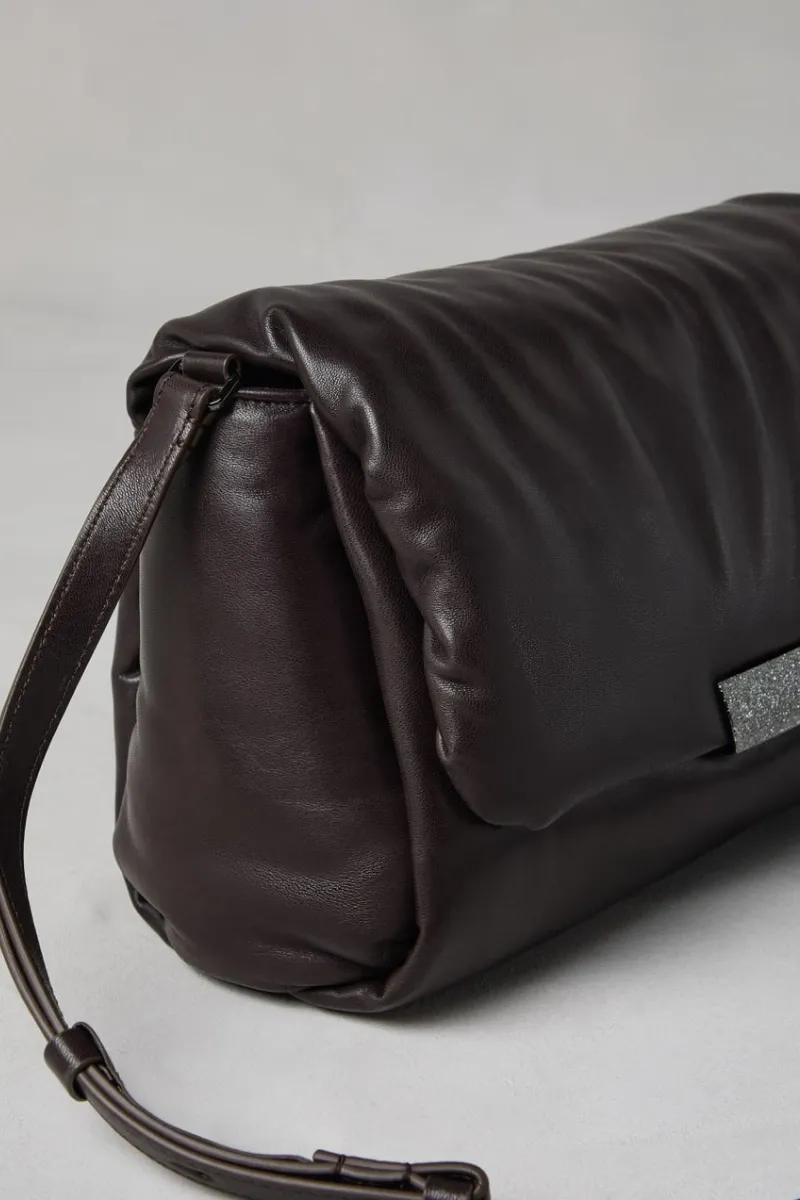 Wet Effect Nappa Handbag
