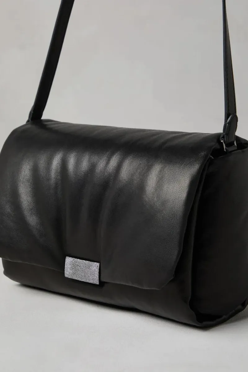 Wet Effect Nappa Handbag