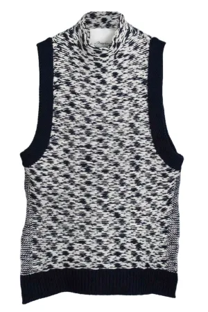 Wool Jacquard Mockneck Top