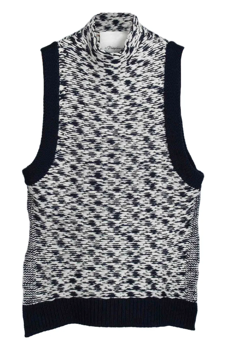 Wool Jacquard Mockneck Top
